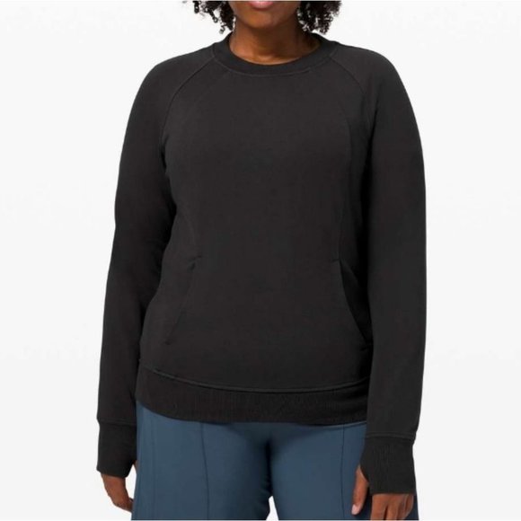 lululemon athletica Tops - Lululemon Scuba Crew Sweatshirt Black 12